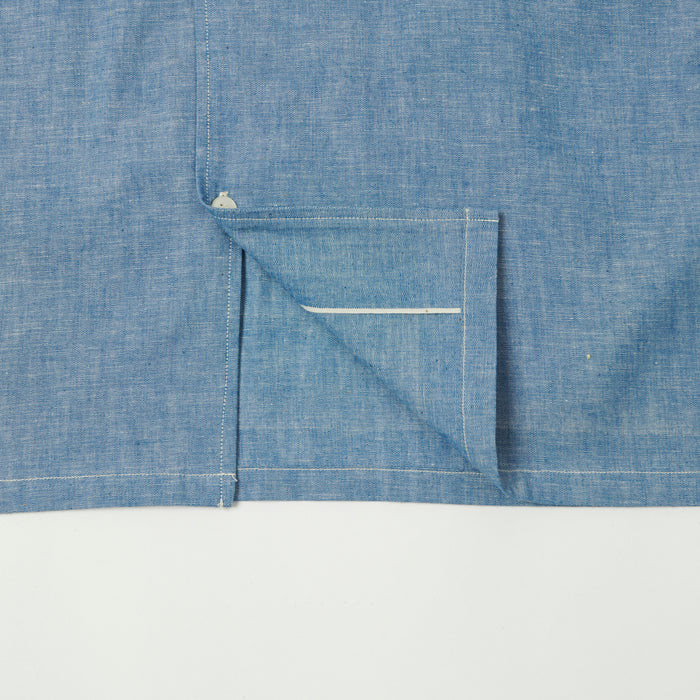 Warehouse & Co 3091 Duck Digger Open Collar Chambray Shirt - Blue