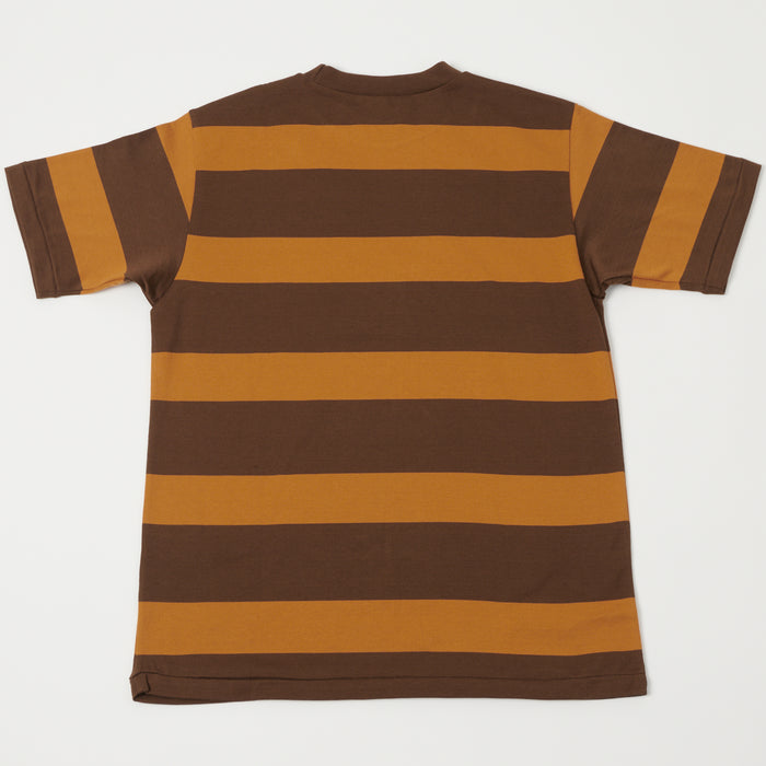 Warehouse & Co 4089 Border Stripe T-Shirt - Brown/Orange