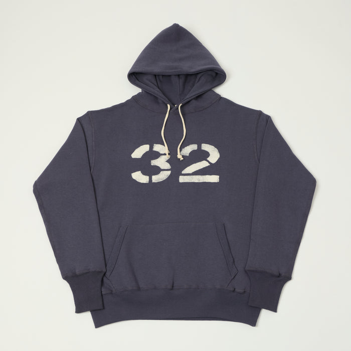 Warehouse & Co 450 'No 32' Two Needle Hooded Sweatshirt - Navy