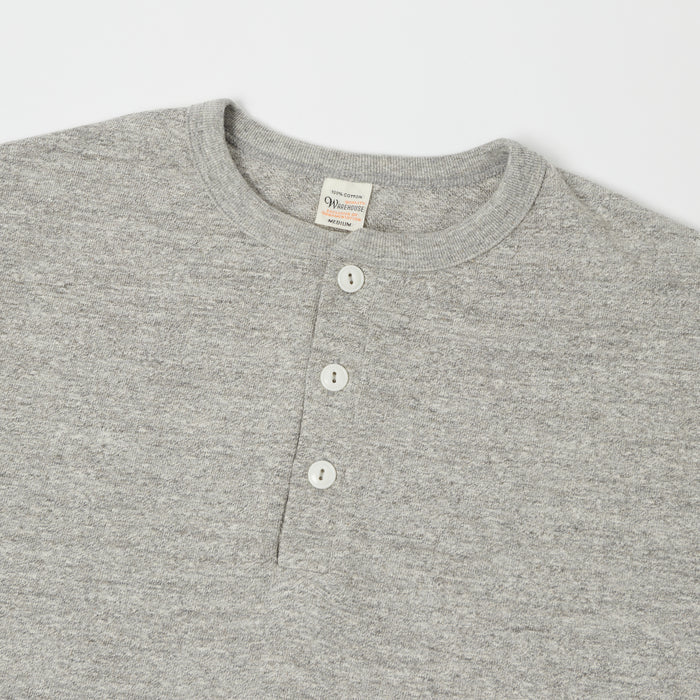 Warehouse & Co 4601 Henley T-Shirt - Heather Grey