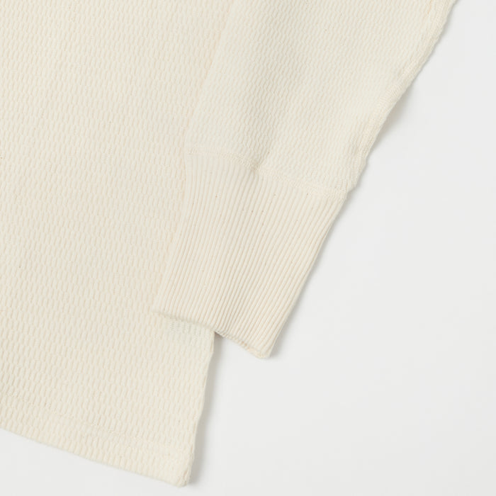 Warehouse & Co 5904 Waffle Knit Thermal Henley - Ecru