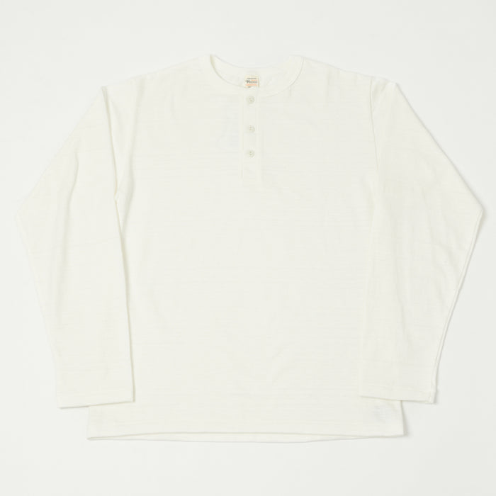 Warehouse & Co 5907 Long Sleeve Henley - Off White