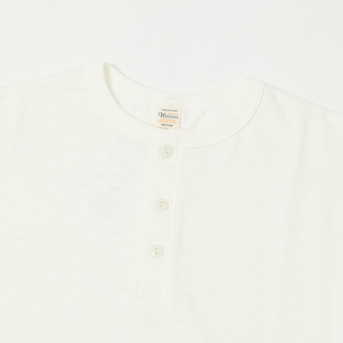 Warehouse & Co 5907 Long Sleeve Henley - Off White