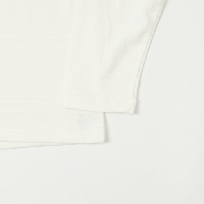 Warehouse & Co 5907 Long Sleeve Henley - Off White