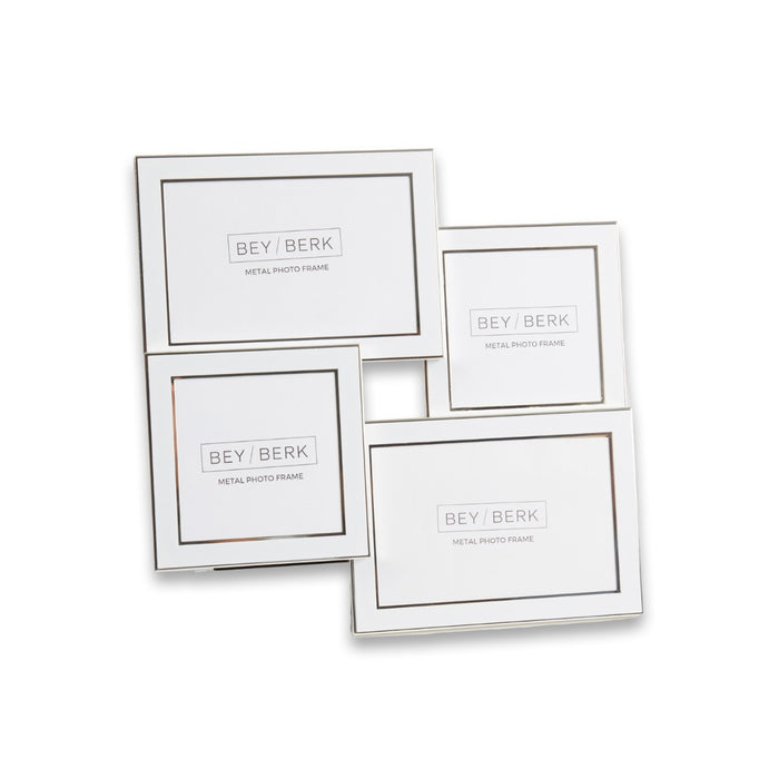 White Collage Picture Frame Holds Four 4" x 6" Photos