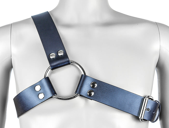 Wide 1 3/4" Leather Bulldog Body Harness D Rings Snap Adjustable