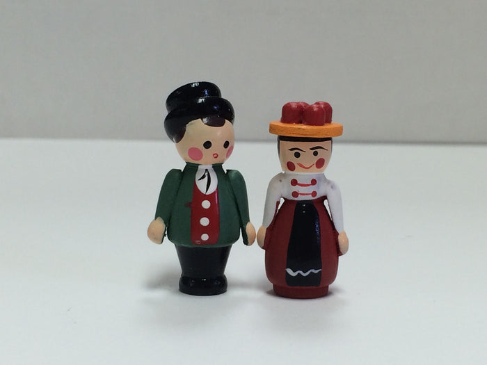 Wooden Man & Woman Dancers (Pair)