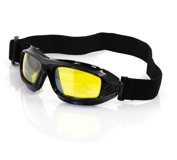 Yellow Lens Aviator Goggles Glasses Vintage Victorian Welding Cosplay Goth Punk Costume