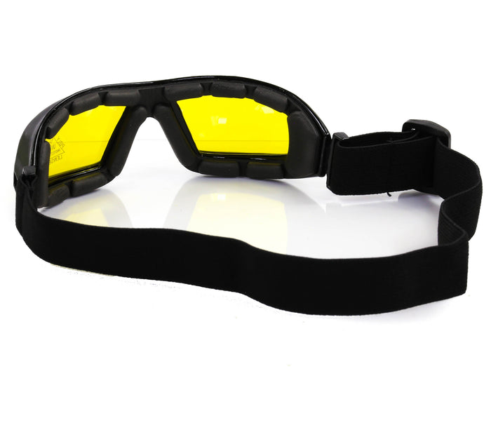 Yellow Lens Aviator Goggles Glasses Vintage Victorian Welding Cosplay Goth Punk Costume