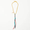 Yuketen Braided Leather Necklace - Turquoise/Red