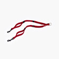 A red Zero Shock Couplers leash with a tangle-free traffic handle and proprietary super soft webbing.
